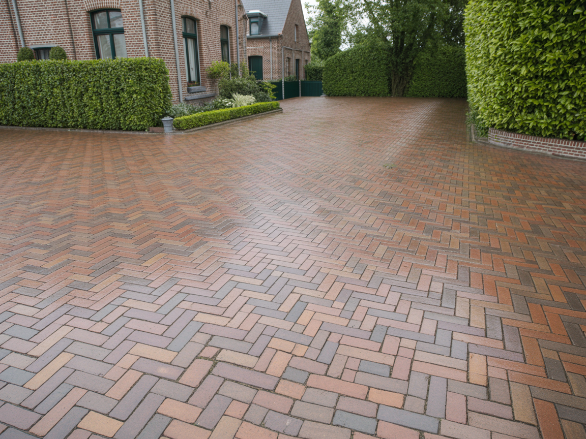 Allée en pavés nettoyée