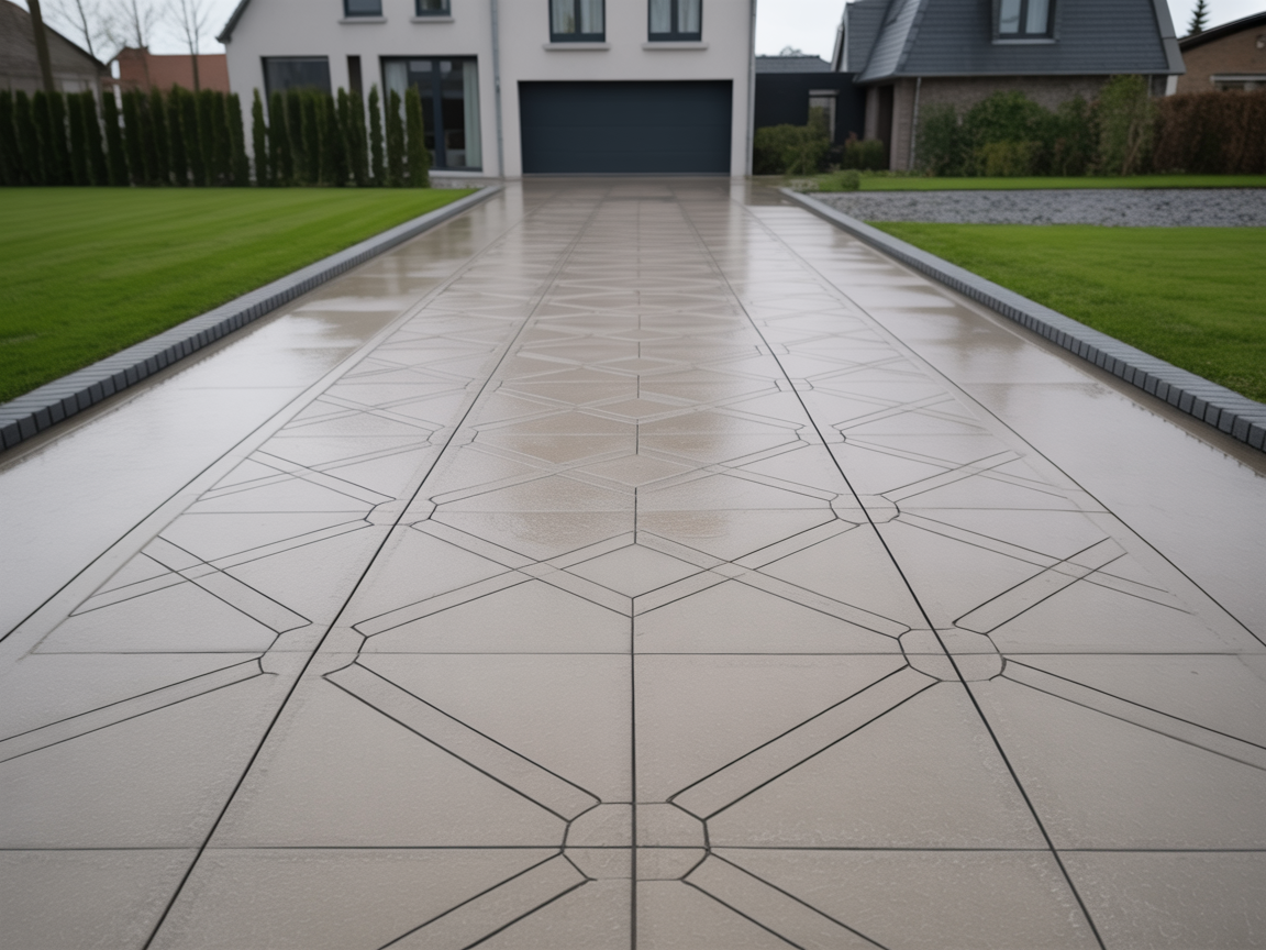 Allée en béton impeccable